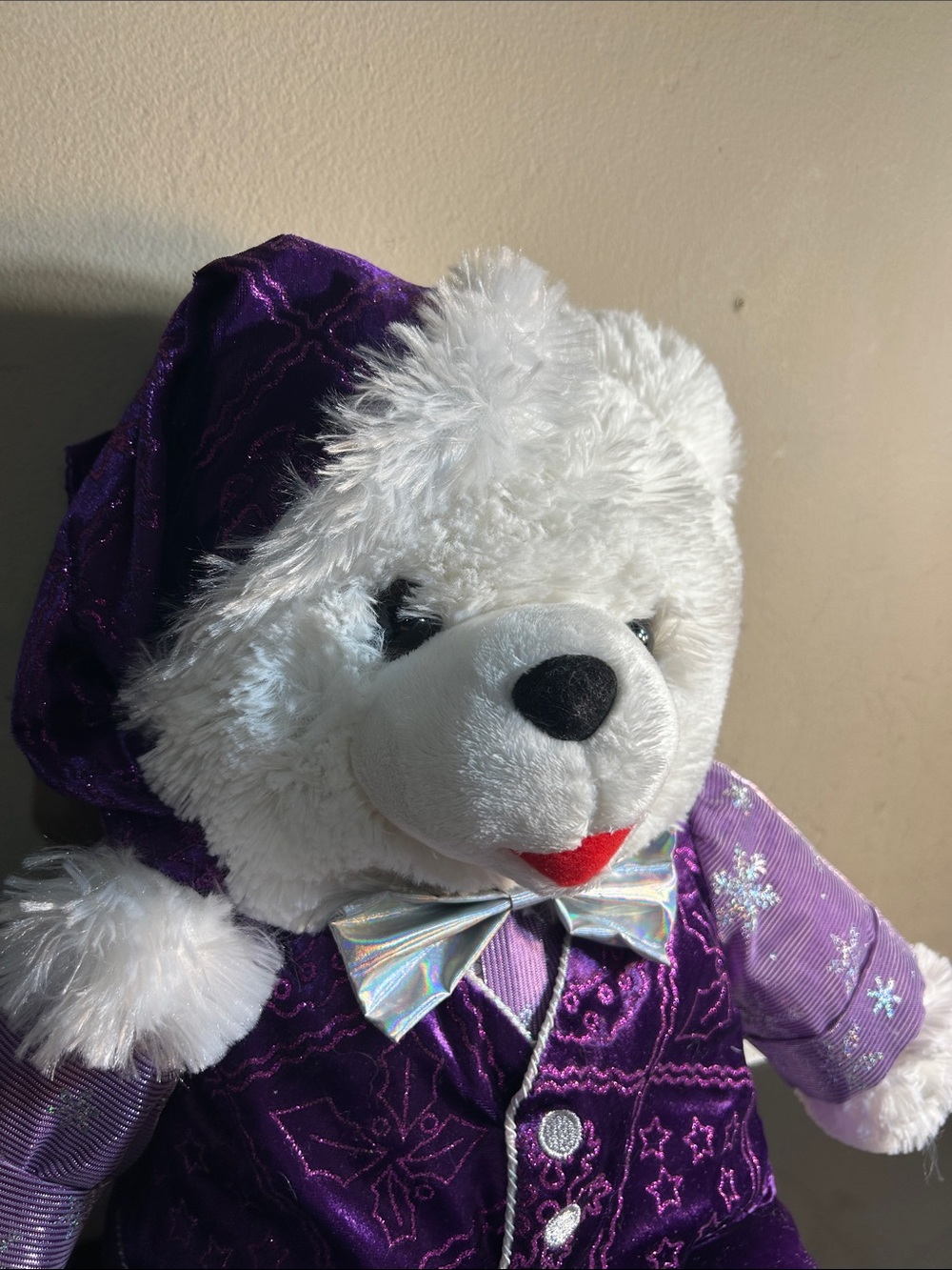 CHRISTMAS Snowflake Purple Outfit 20” LARGE TEDDY BEAR PLUSH - Picture 6 of 10